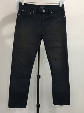 A.P.C. Petit New Standard Dark Blue Logo Hardware Button Fly 5 Pocket Jeans